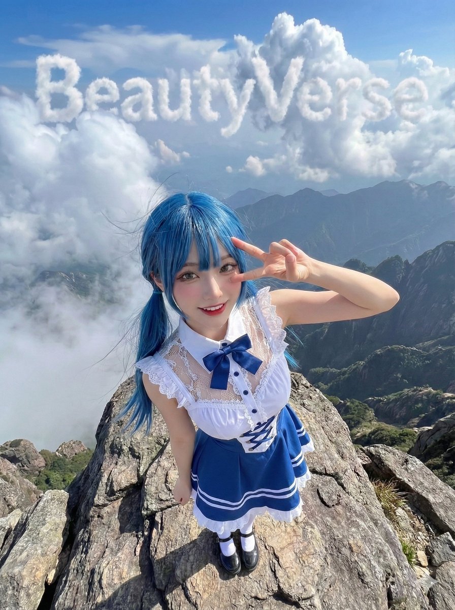 AI Prompt for Mountain Landscape with Customizable Cloud Text