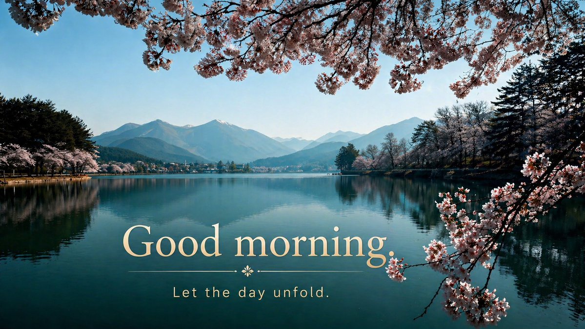 AI Prompt for Spring Landscape Photography with Cherry Blossoms and Text
