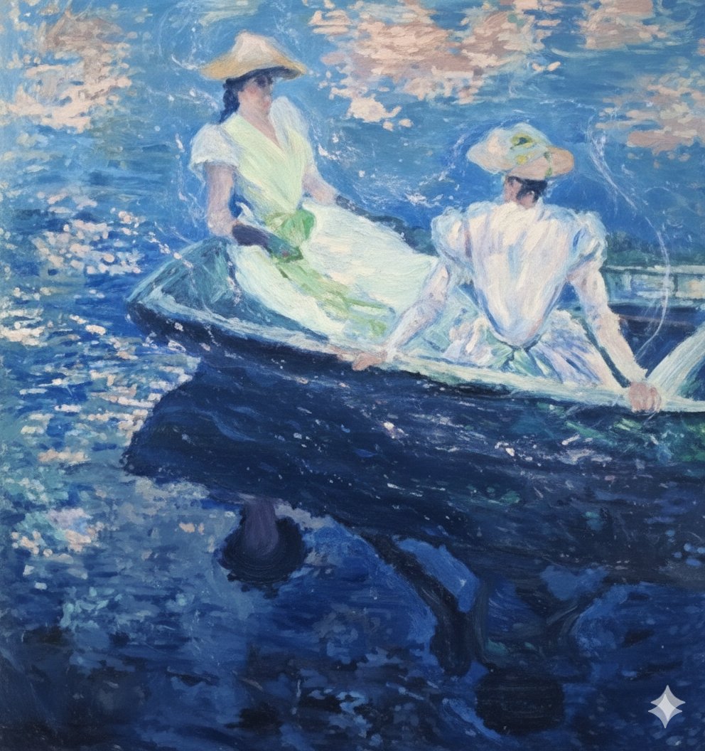 AI Prompt: Generate Dreamy Landscapes with Ethereal Effect in Monet's 'Boating' Style for Nano Banana Pro