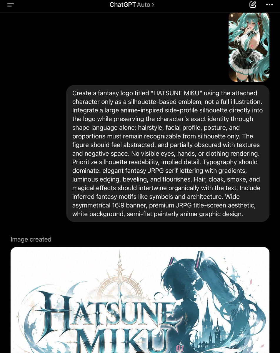 AI Prompt for Dark Mode ChatGPT Mobile Screenshot with Fantasy Logo
