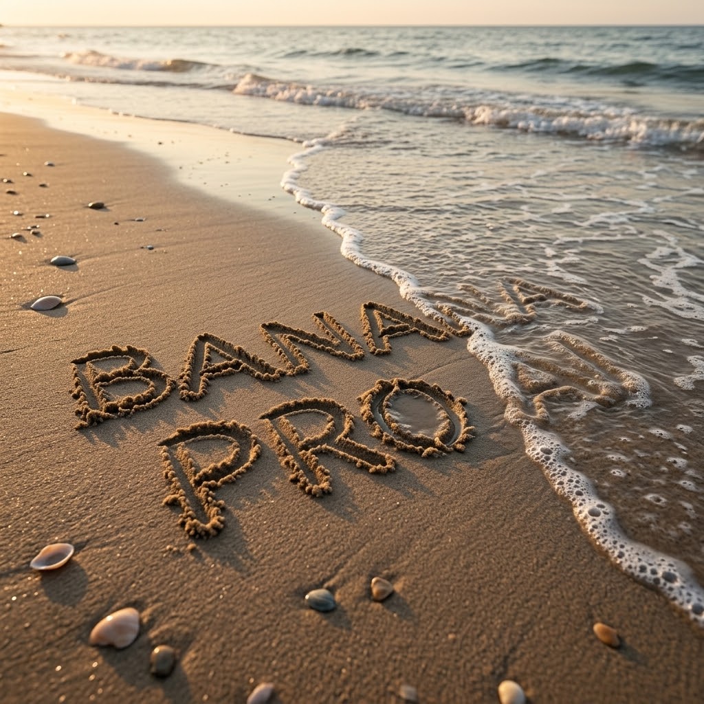 Beach Scene for Logo in Sand with Ocean Wave