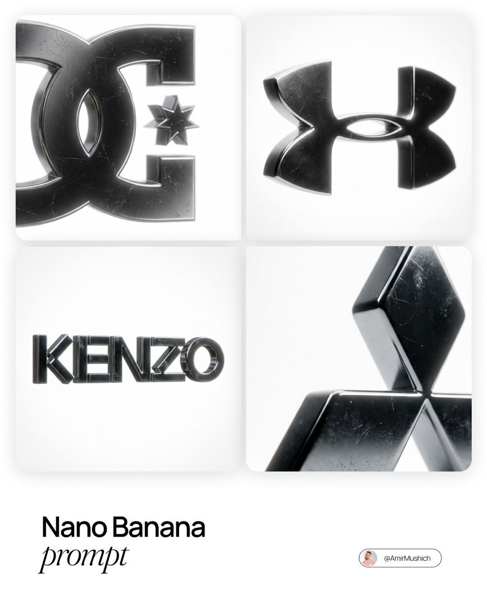 Dark Metallic 3D-Style Heavy-Lighted Logo Prompts