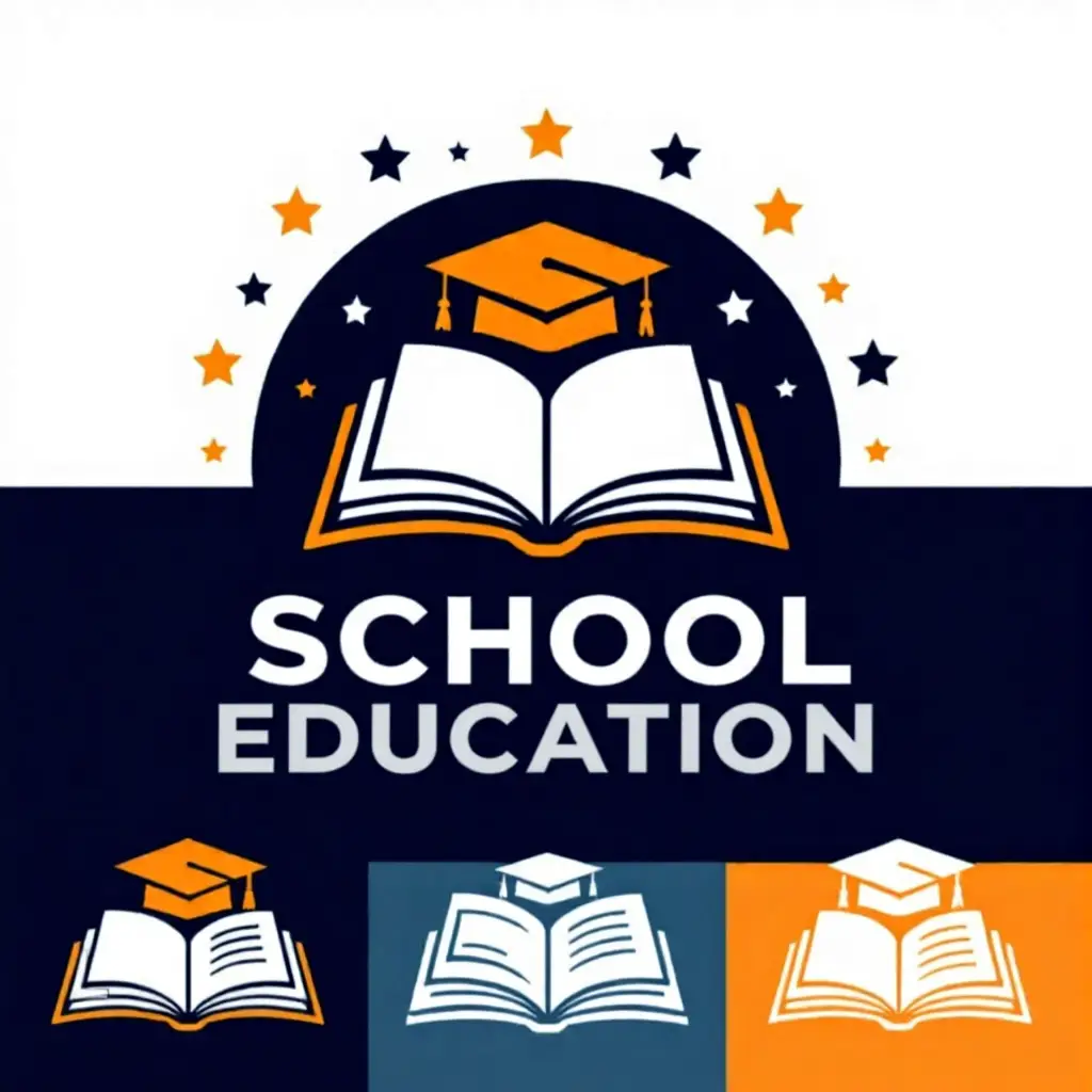 School Logo Prompt: Open Book, Sun, Navy & Yellow
