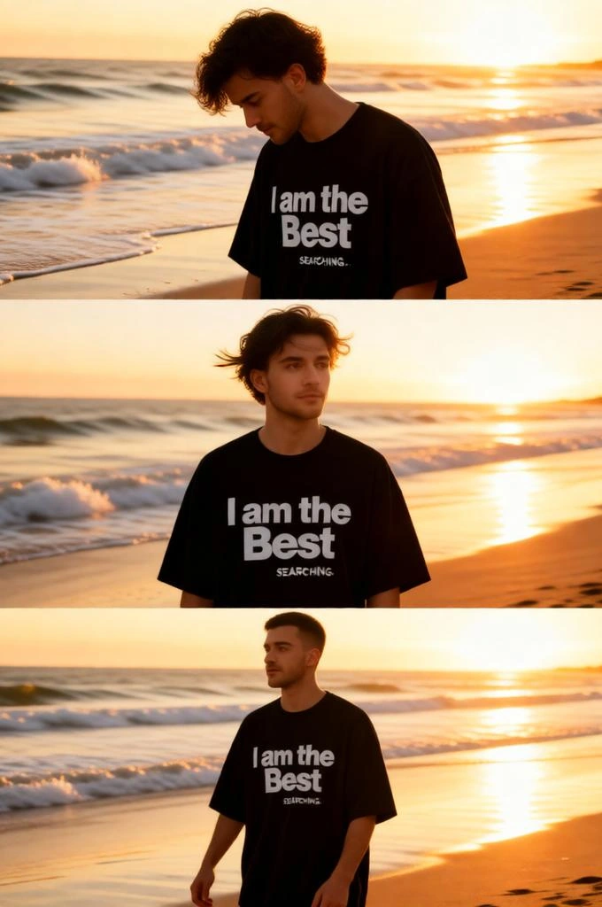 Aesthetic Aging Male Sunset Beach Prompt