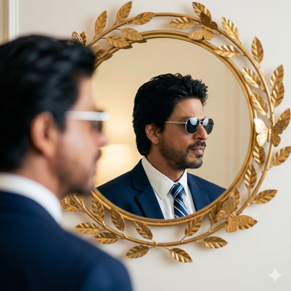 AI Prompt for Bollywood Actor Portrait Reflection