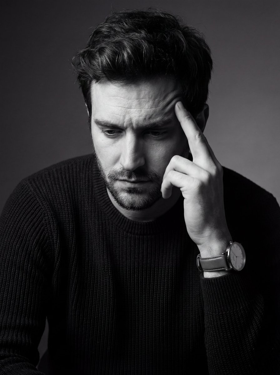 AI Prompt for Dramatic Monochrome Portrait with Low-Key Lighting
