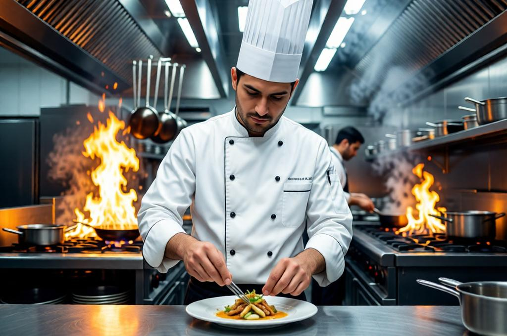 Chef Portrait in Professional Kitchen – 8K Photorealistic