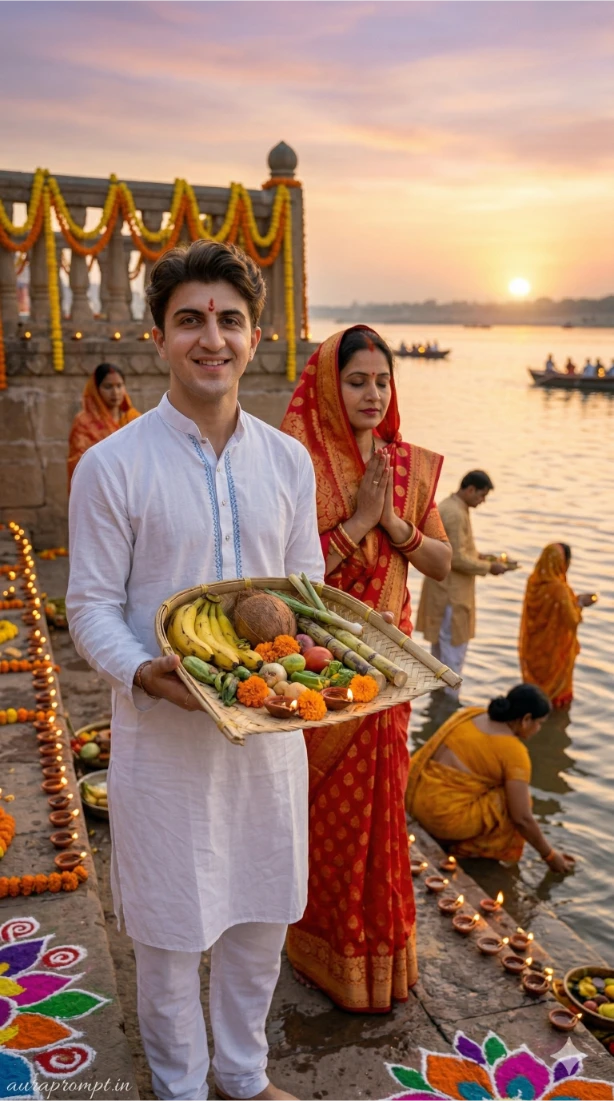 Chhath Puja Boy Portrait AI Photo Prompt 2026