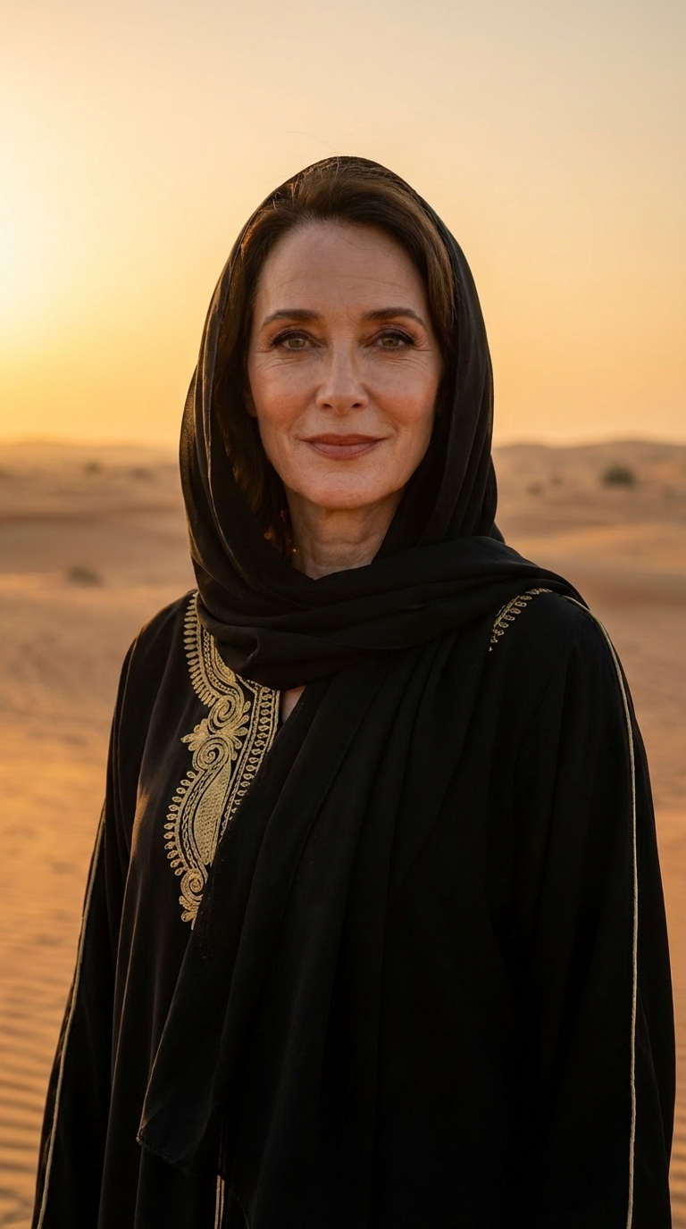 Cinematic Desert Portrait in Saudi Traditional Outfit