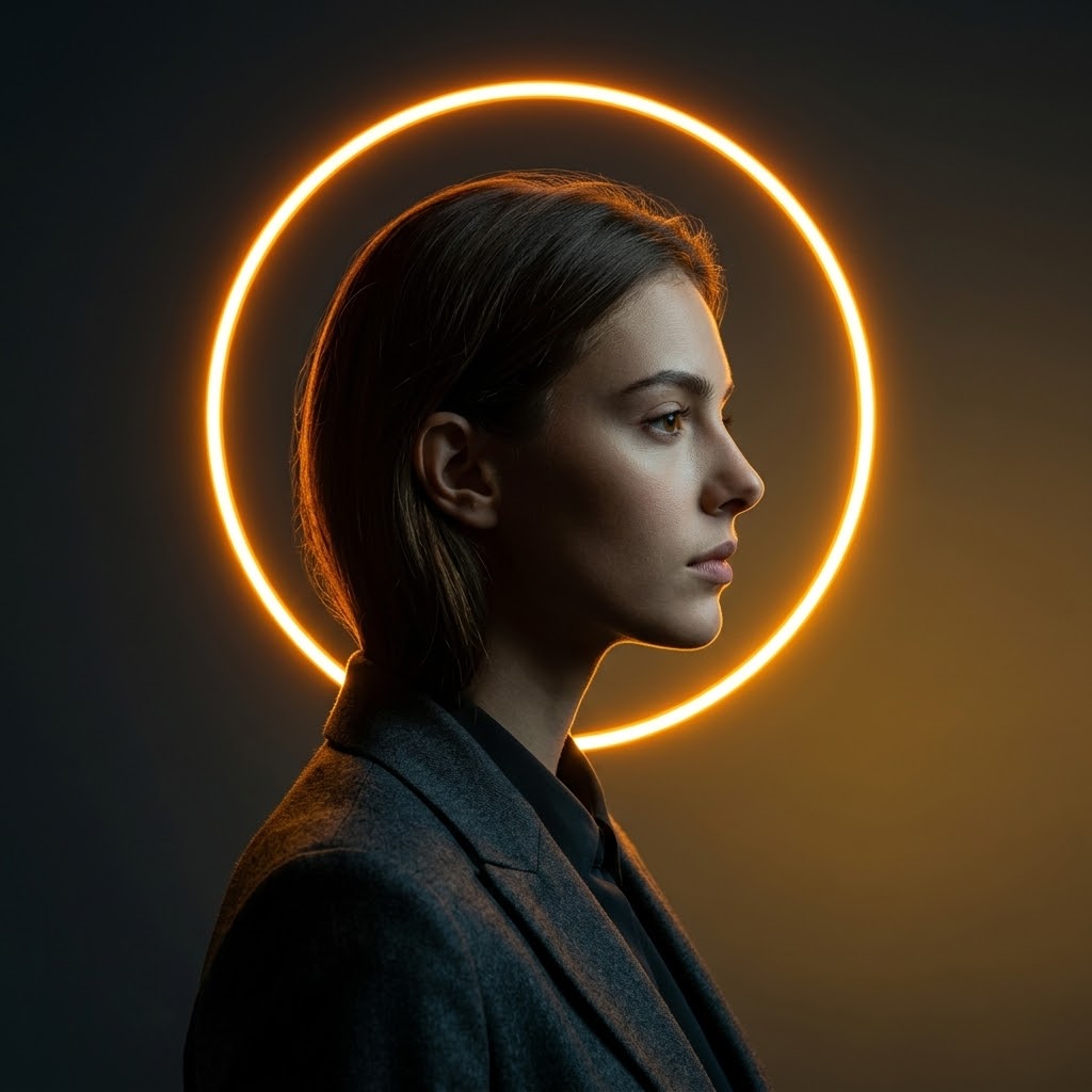Cinematic Neon Glowing Light Portrait