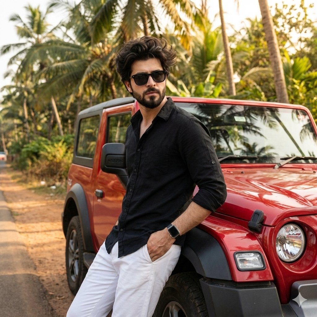 Cinematic Outdoor Lifestyle Portrait of Stylish Man