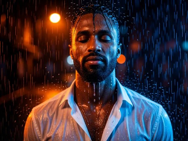 Cinematic Rainy Night Male Portrait Prompt 2026
