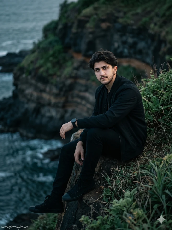 Coastal Cliff Portrait: Moody Cinematic Boy Photography