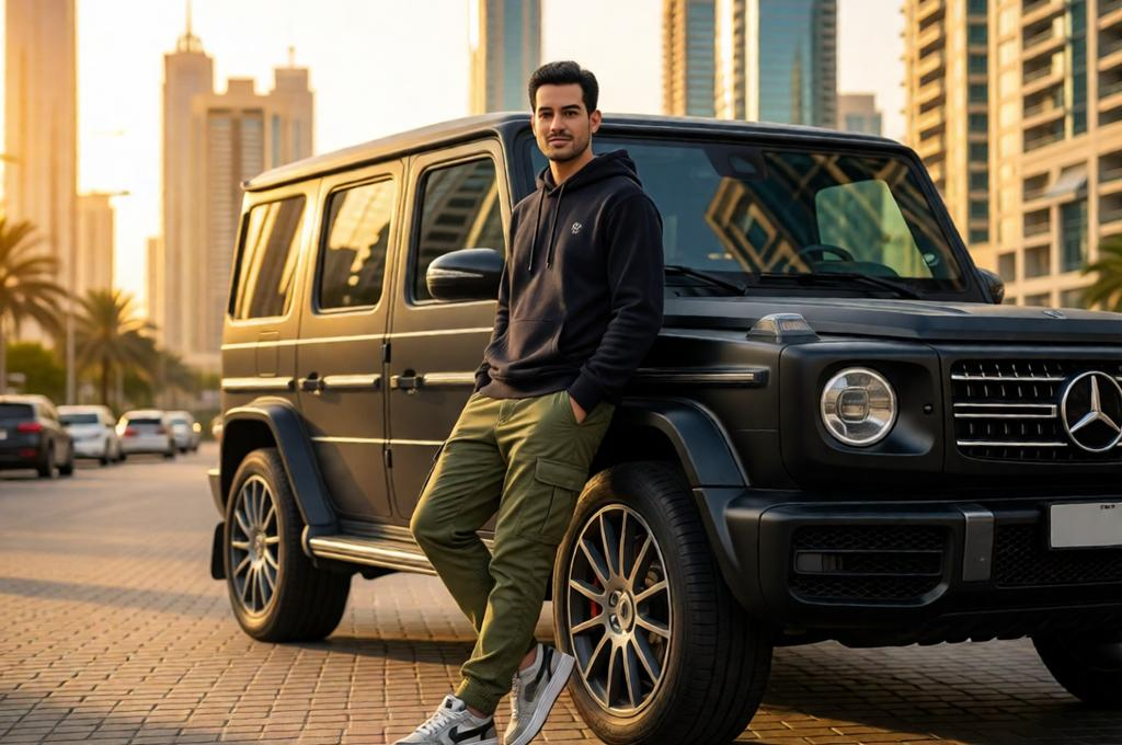 Dubai G-Wagon Male Portrait – 8K Photorealistic