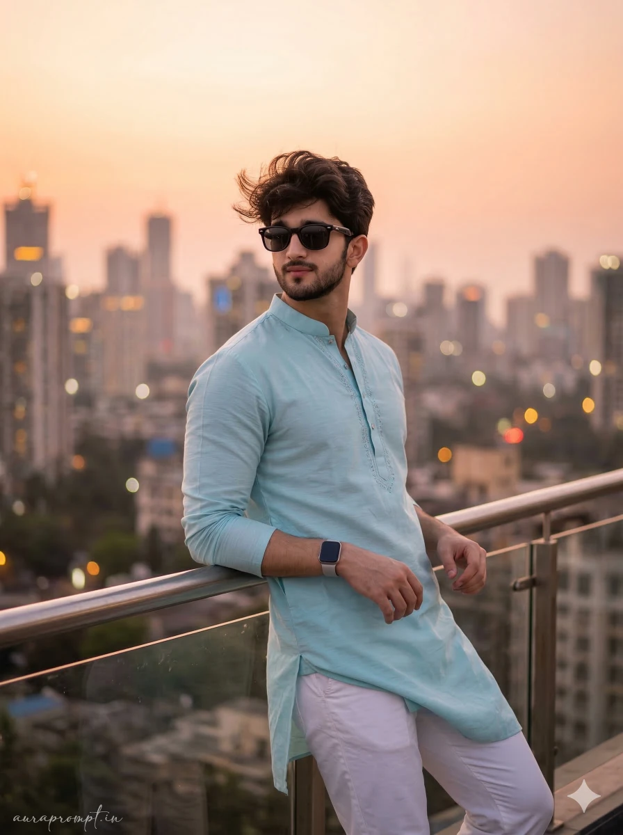Eid Mubarak AI Rooftop Portrait of a Young Man Mumbai