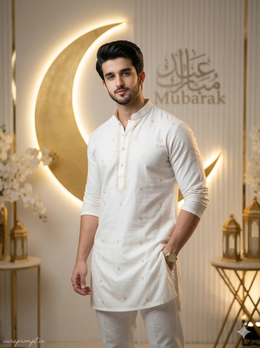 Eid Mubarak Luxury Portrait AI Photo Prompt