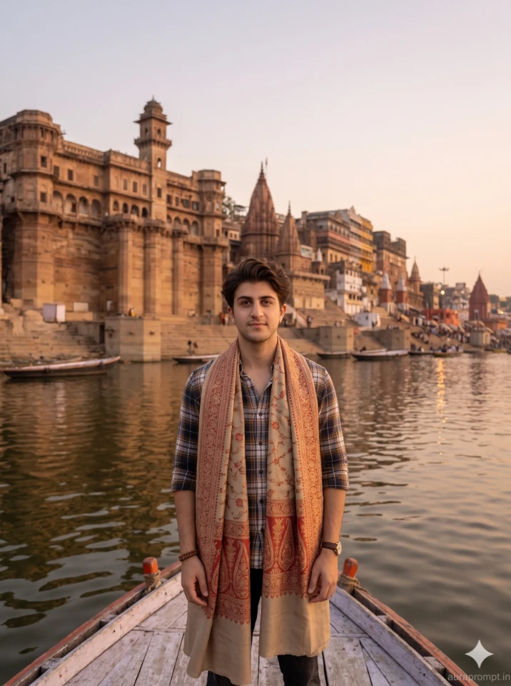 Golden Hour Banarasi Portrait Prompt for Boys