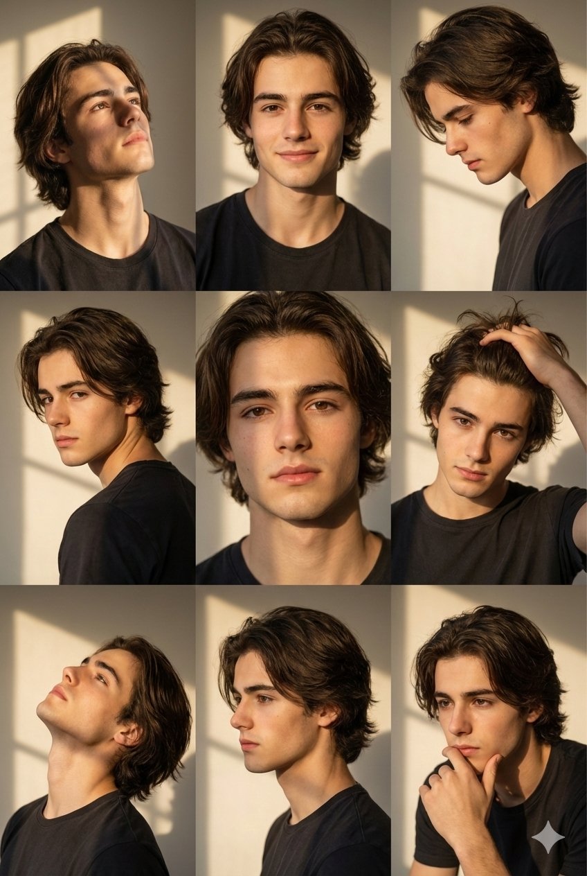 Golden Hour Male Portrait Collage AI Image Prompt