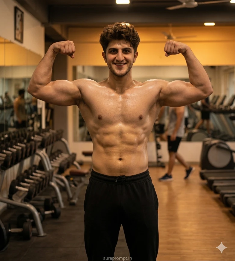 Hyper-Realistic AI Gym Portrait of Fitness Model