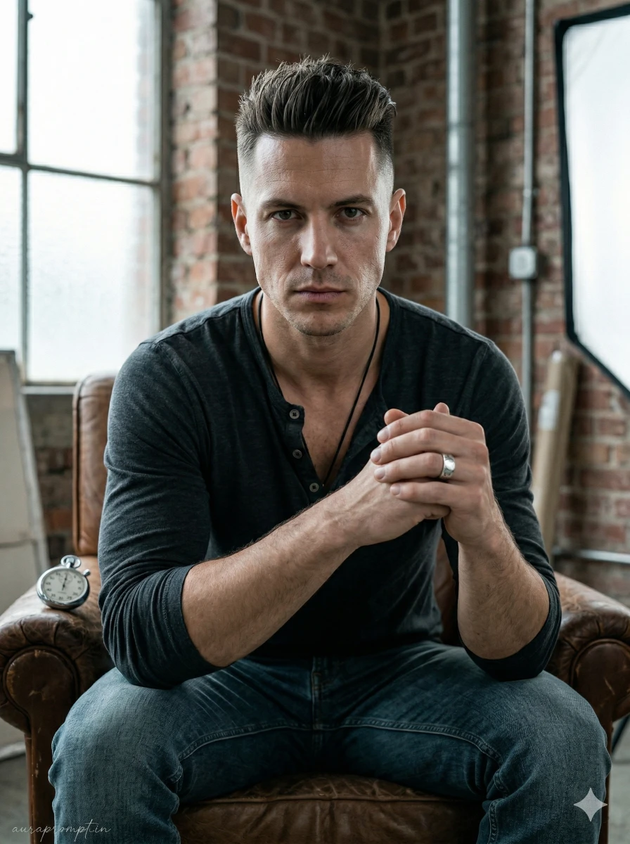 Hyper Realistic Male Portrait Studio Shot