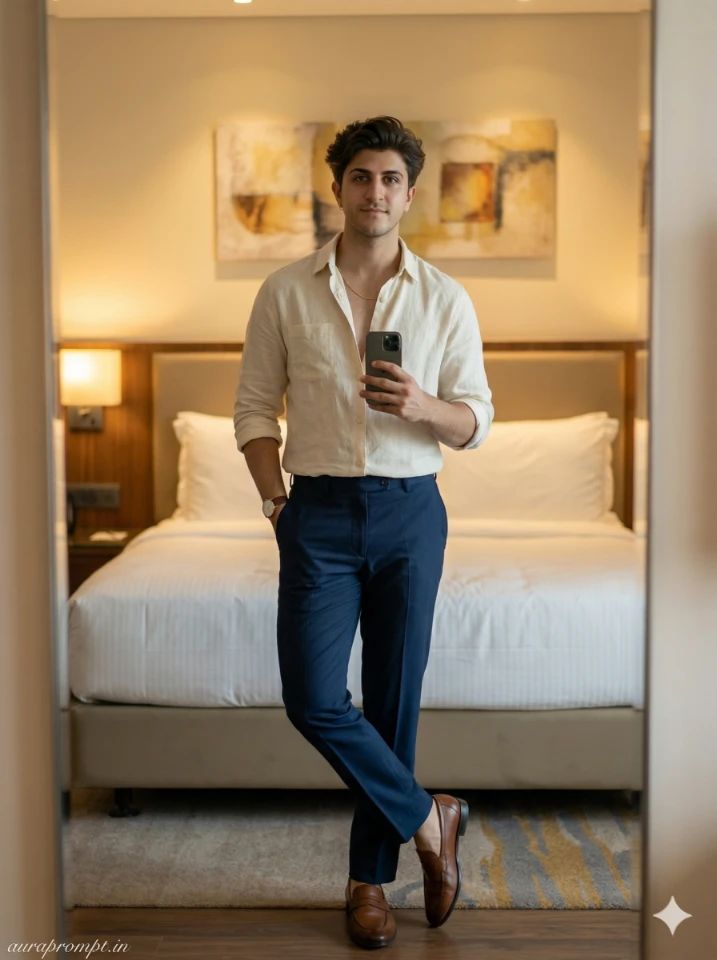 Luxury Mirror Selfie Ultra HD AI Prompt for Men
