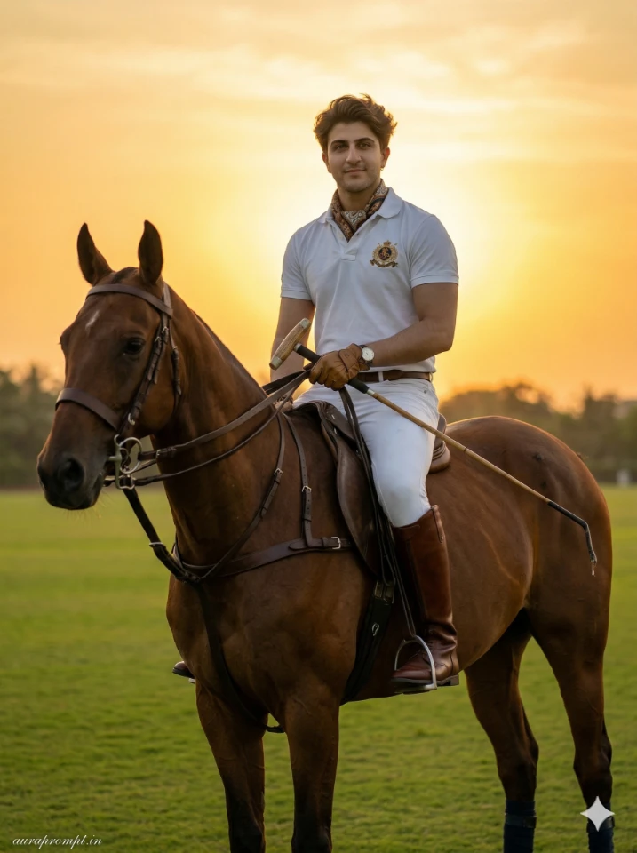 Luxury Polo Portrait: Golden Hour Equestrian Editorial