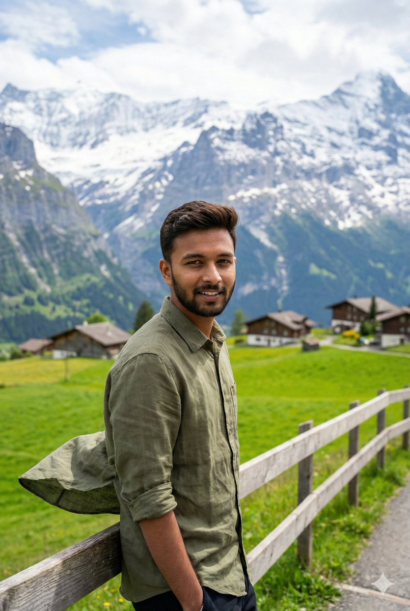 Man Resting on Mountain Trail Above Grindelwald