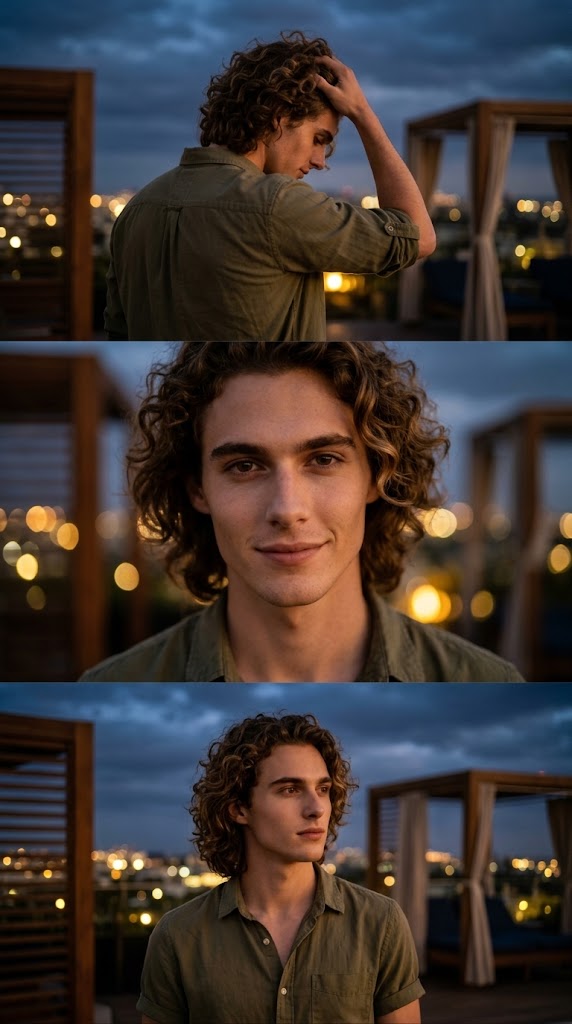 Mens Cinematic Blue hour Portrait Collage