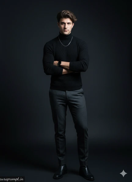 Moody High Fashion Studio Portrait AI Photo Editing Prompt