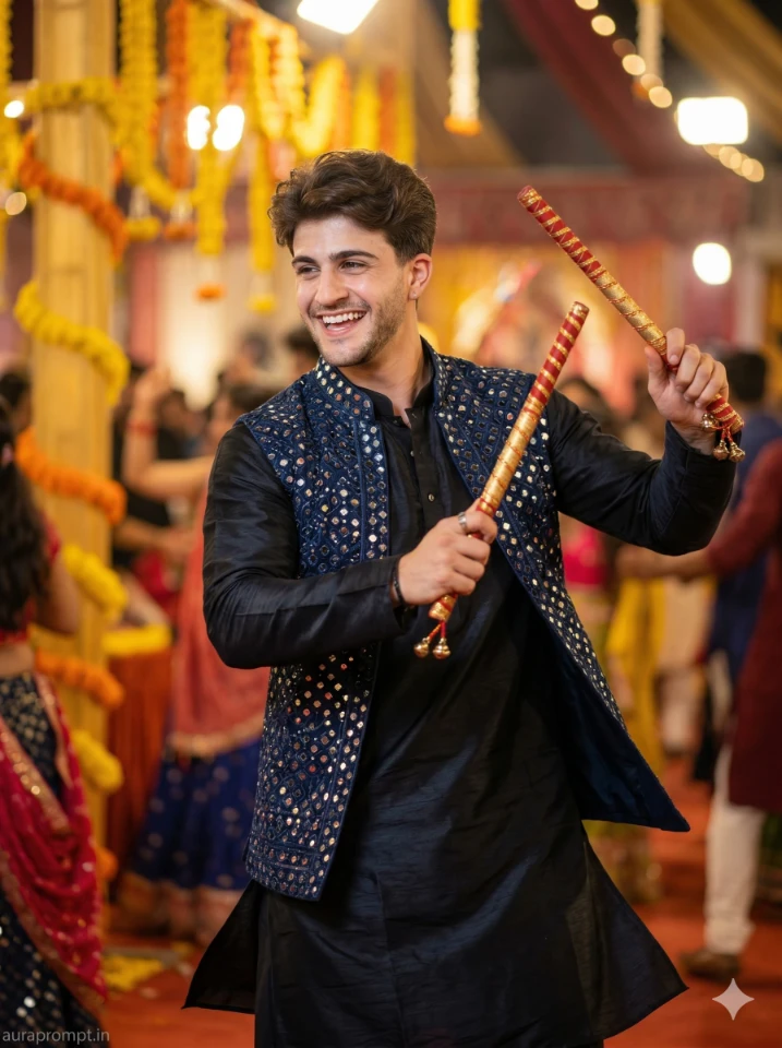 Navratri Garba Festival Portraits: AI Image Prompts for Men