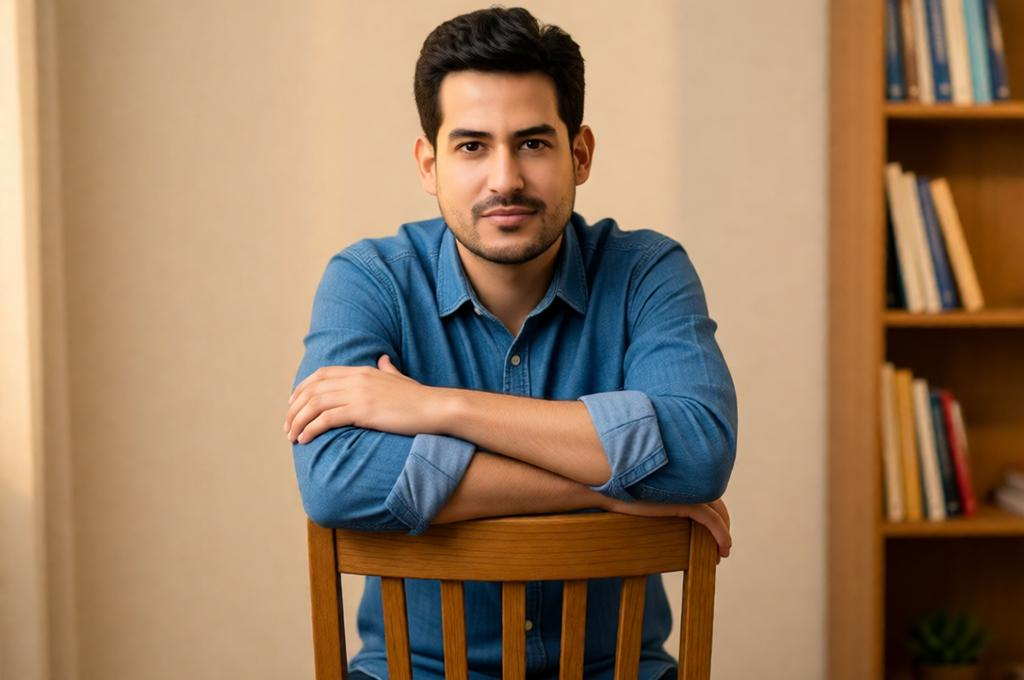 Photorealistic Male Portrait – Relaxed Home Sitting