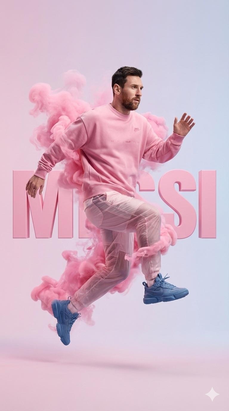 Pink Powder Explosion Athlete Studio Photo
