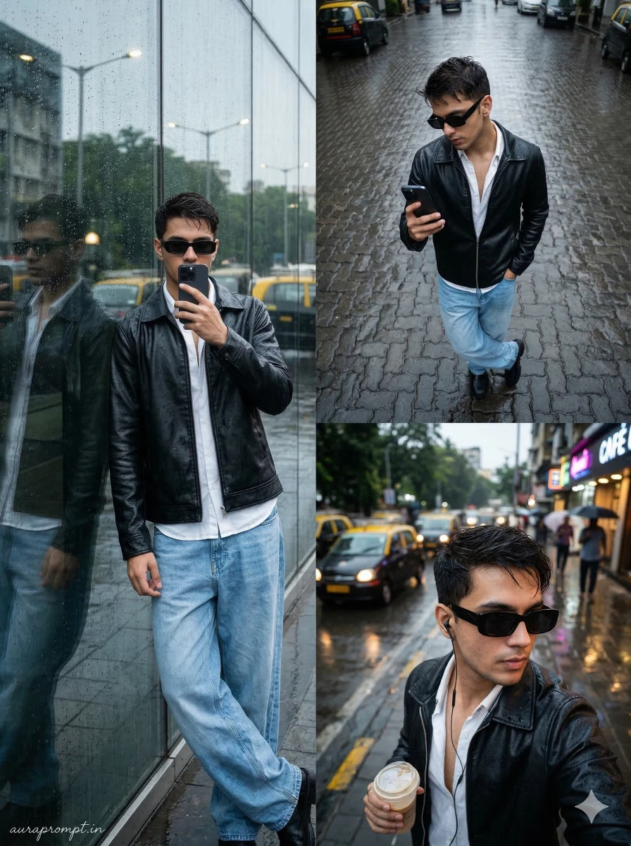 Rainy Mumbai Urban Poster Portrait 3:4