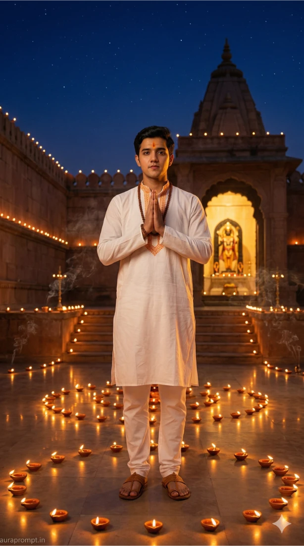 Ram Navami Night Portrait of Young Indian Man