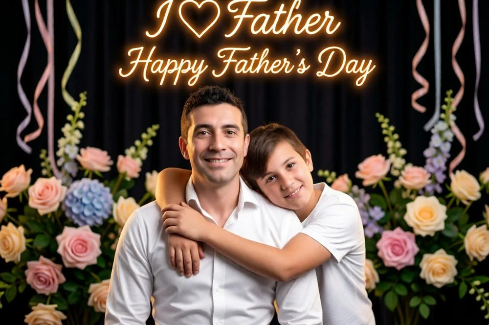Realistic Father's Day Portrait with Son - AI Image Prompt