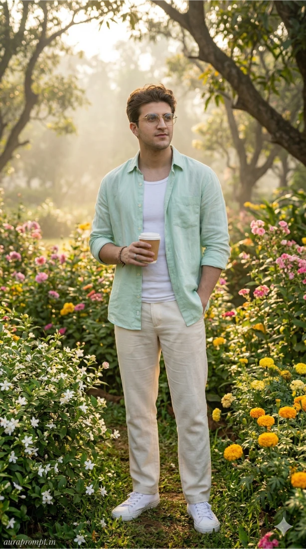 Summer Garden Portrait Prompt: Pastel Linen Outfit