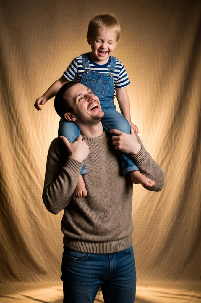 Trendy Father & Son Studio AI Portraits