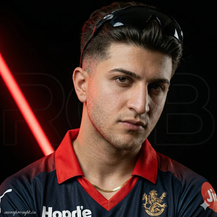Ultra-Realistic RCB Fan Portrait Photo Editing Prompt