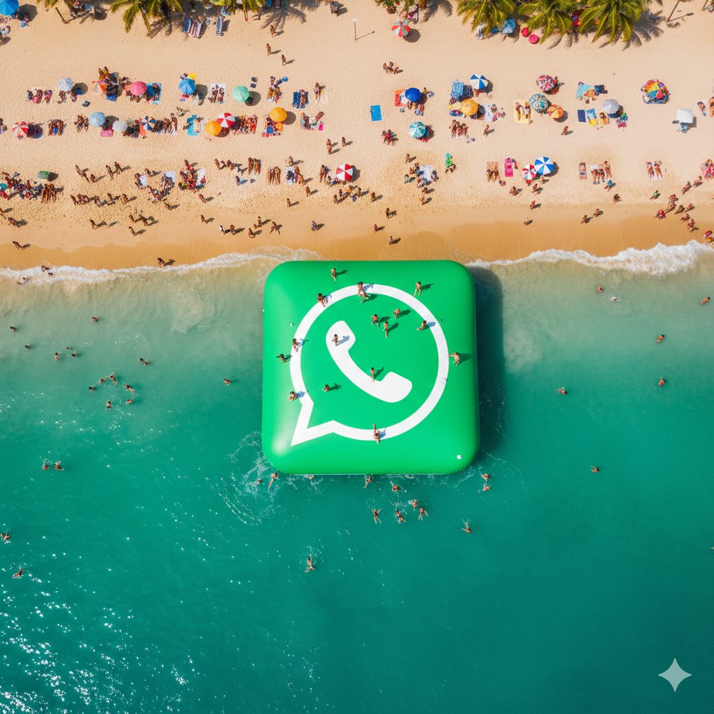 AI Prompt for a Hyperrealistic WhatsApp Logo Mural in a Tropical Ocean