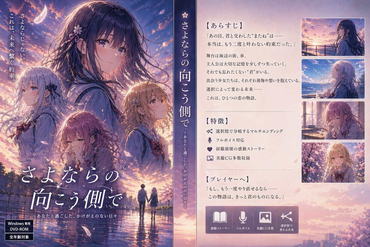 AI Prompt for Anime-Style Gal Game Visual Novel Poster Design
