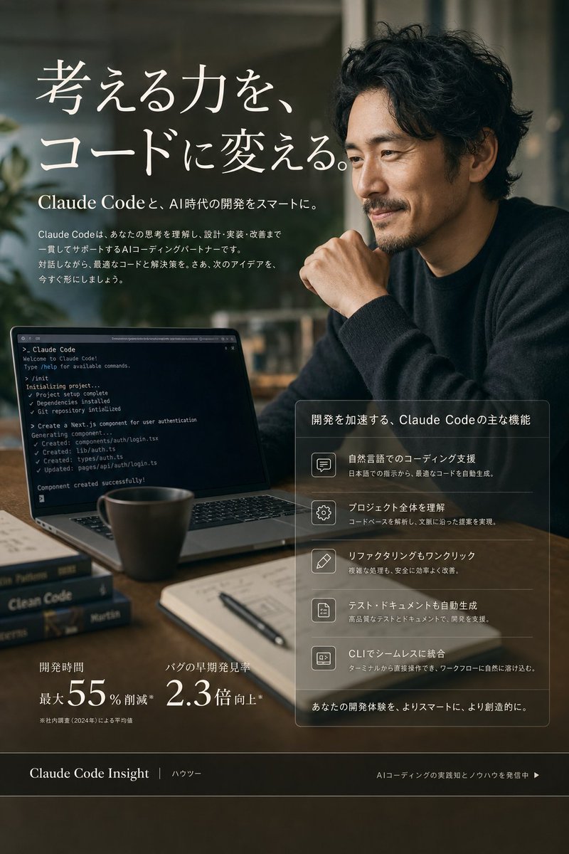 AI Prompt for Claude Code Japanese SaaS Poster