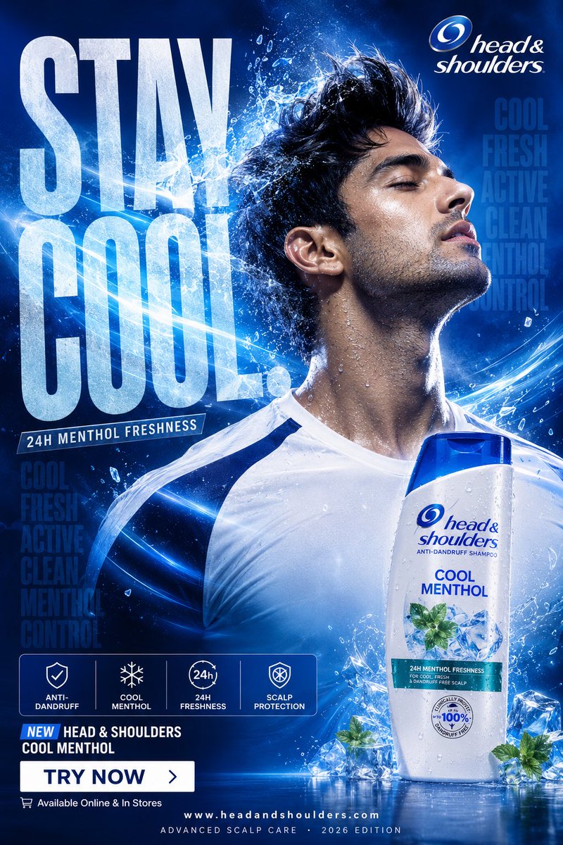 AI Prompt for Cool Menthol Shampoo Advertising Art