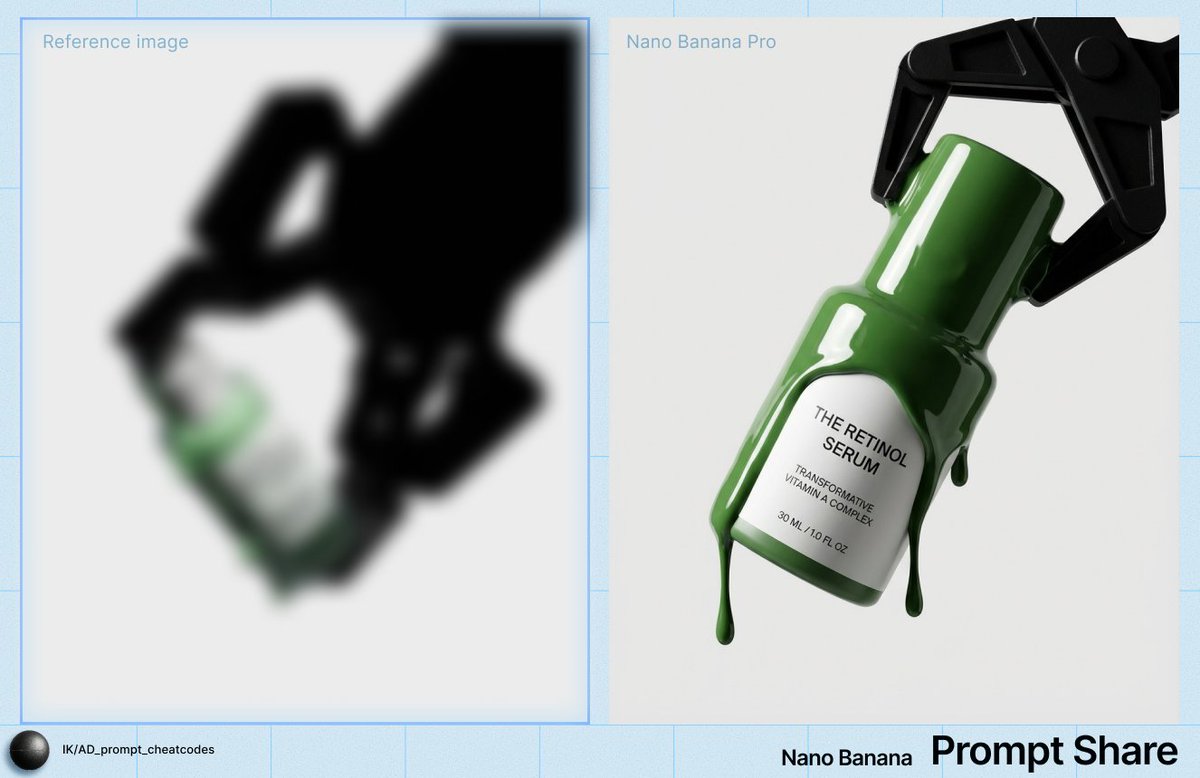 AI Prompt for High-Contrast Studio Product Shot of Serum Bottle