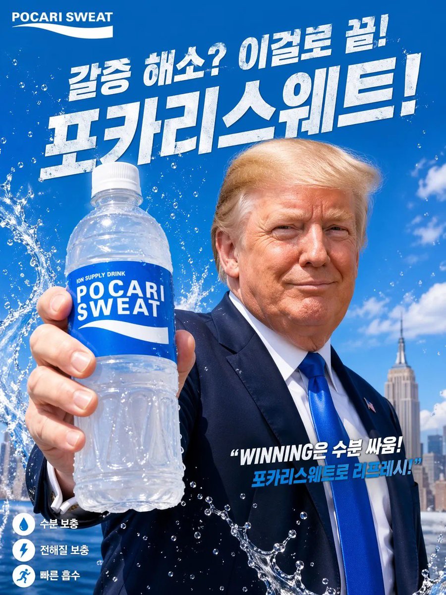 AI Prompt for Korean Sports Drink Commercial Poster with Celebrity Spokesperson