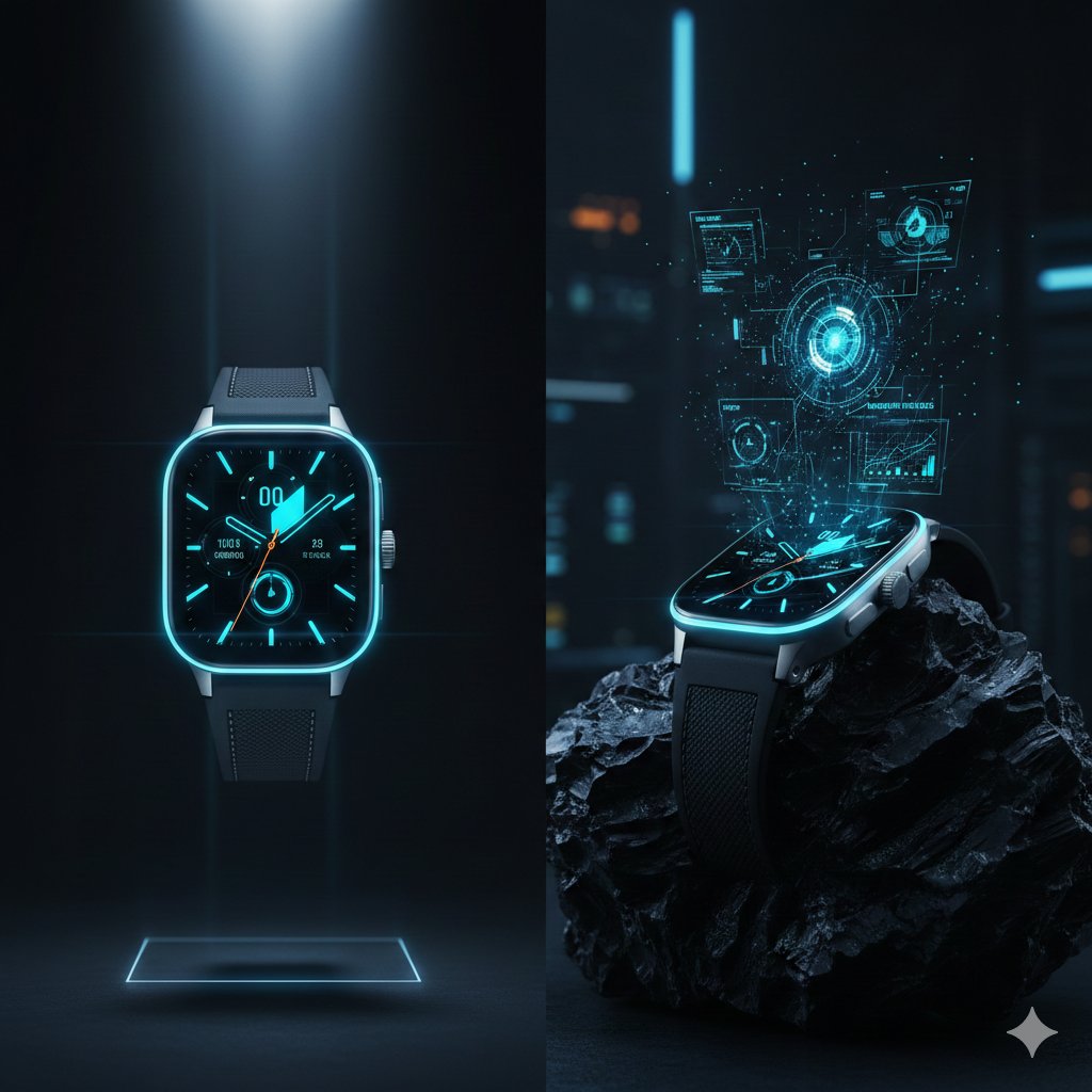 AI Prompt for Luxury Product E-commerce Visuals - Cyberpunk Smartwatch Campaign