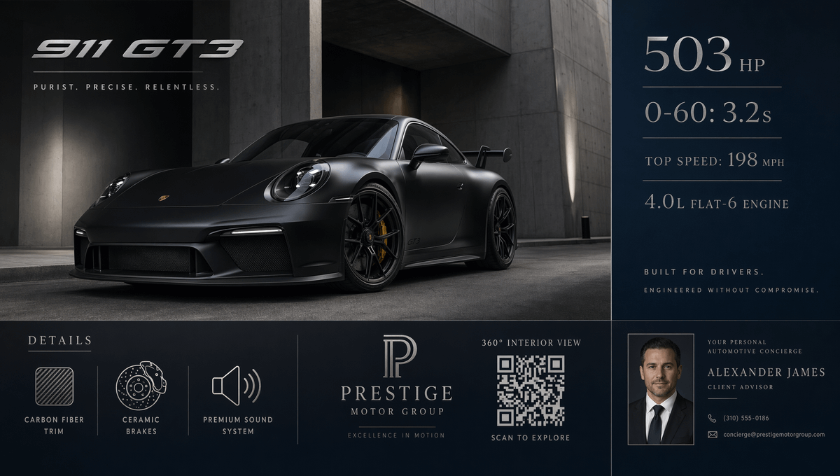AI Prompt for Luxury Sports Car Dealership Poster