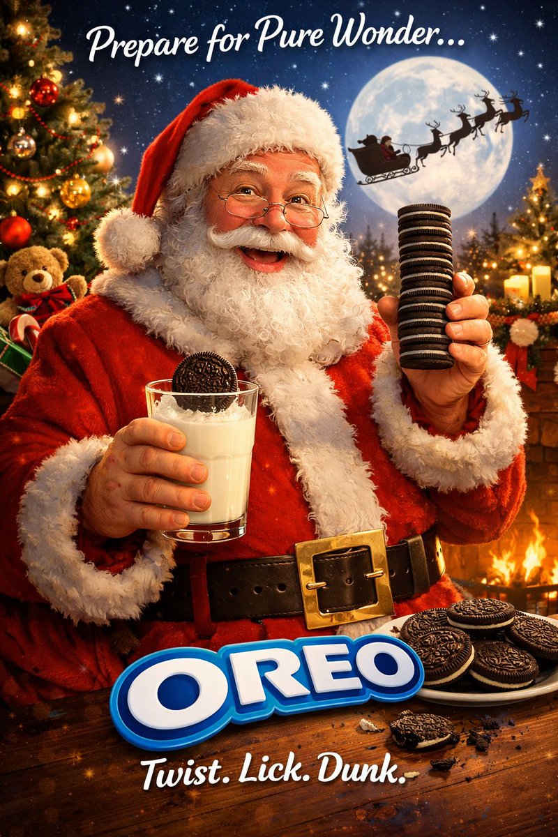 AI Prompt for Oreo Santa Claus 3D Ad Mockup