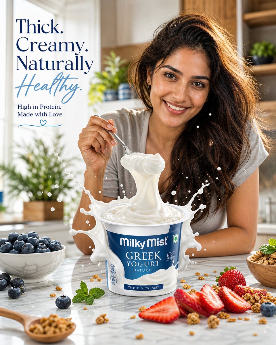 AI Prompt for Premium Dairy Product High-End Greek Yogurt Commercial
