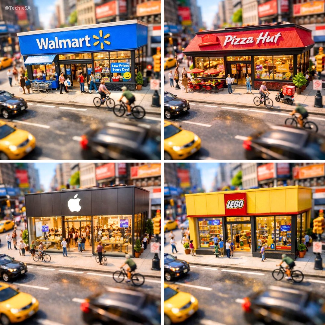Miniature Brand Store Aerial City Street View