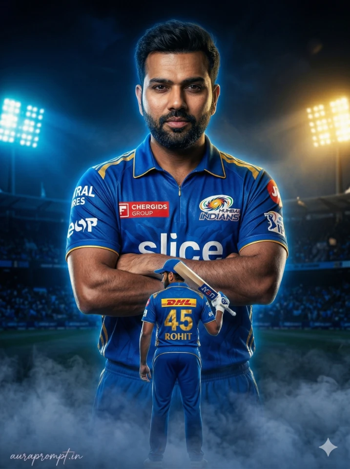 Mumbai Indians IPL Sports Poster, Cinematic Realism, 3:4 Vertical